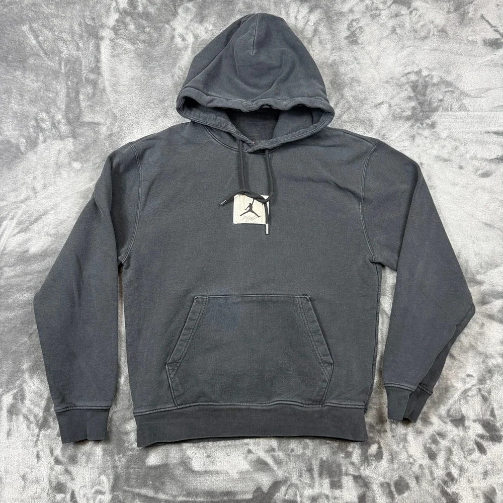 Jordan Flight Hoodie Mens Small Black Washed Fleece Jumpman Pullover Streetwear